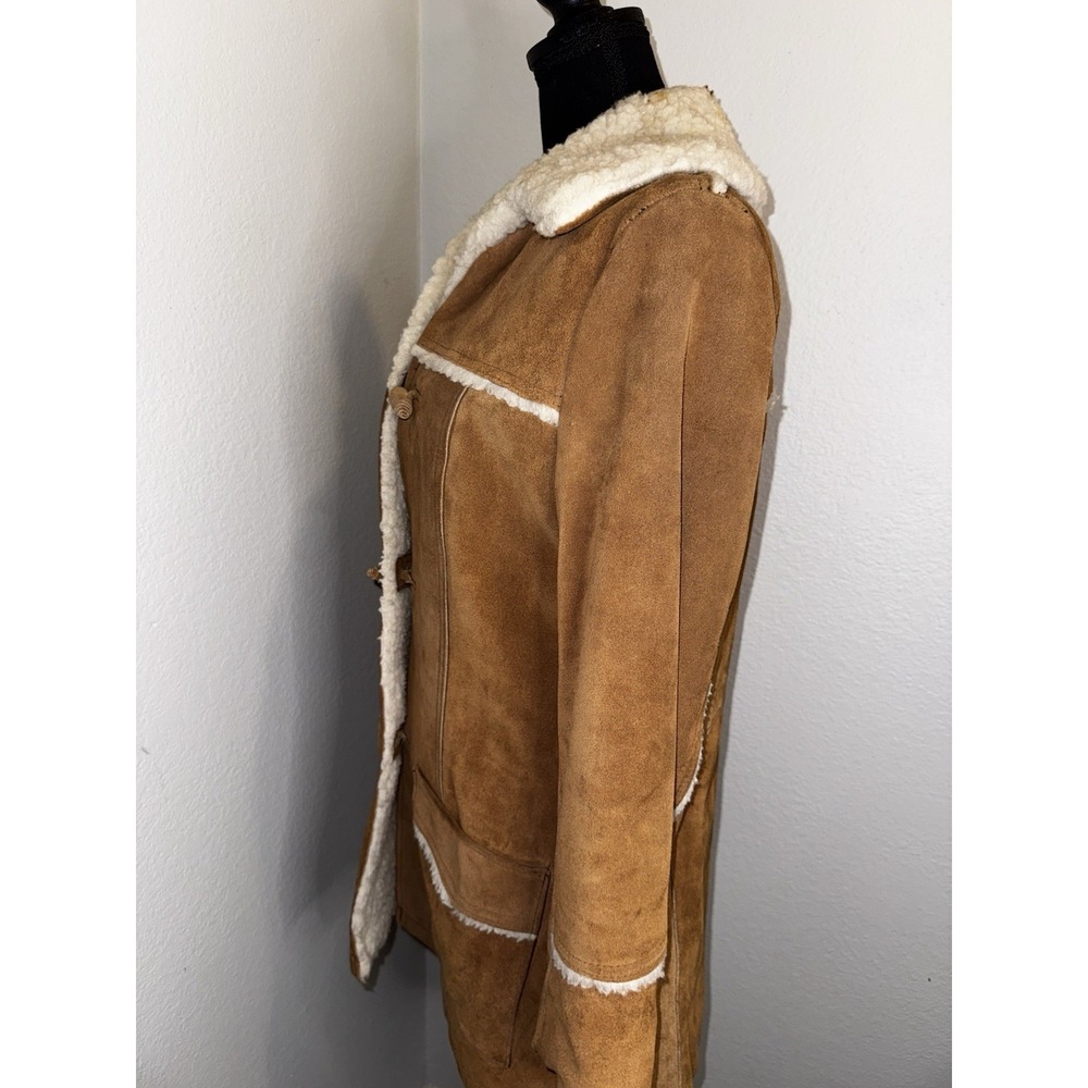 Vintage‎ Women's Pioneer Wear Leather & Sherpa Western Style Coat Size 14 - Picture 4 of 12